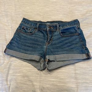 Mid rise denim boyfriend shorts